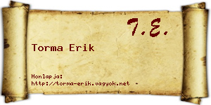 Torma Erik névjegykártya